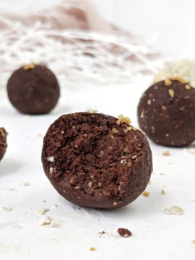 These healthy Chocolate Gingerbread Protein Truffles are sweetened with chocolate protein powder and homemade sugar-free molasses, making them the perfect low carb keto friendly holiday dessert. An easy, no bake recipe that’s gluten-free and Vegan too!