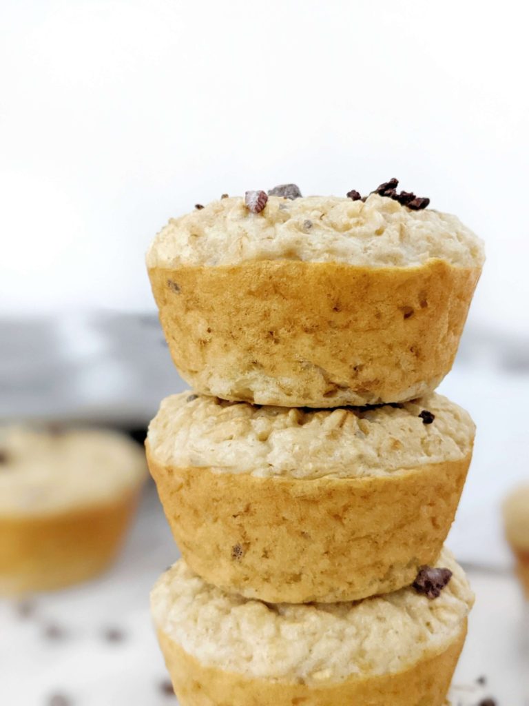 Easy and tasty Baked Oatmeal Protein Cups made with instant oats and rolled oats for a perfectly soft and fluffy texture like protein oatmeal muffins! A healthy and gluten free make ahead breakfast oat muffin sweetened only with protein powder.