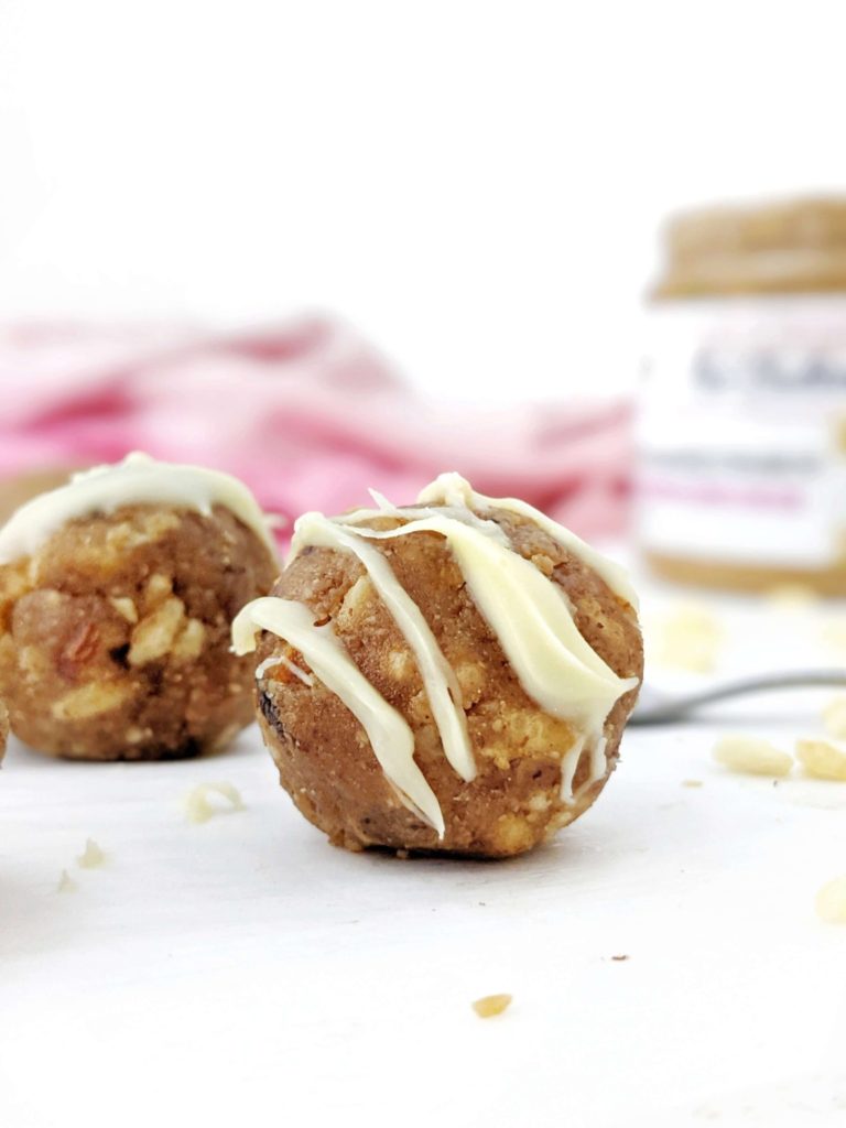 Crunchy and chewy Caramel Protein Balls with almond butter and crunchy cereal. Salted Caramel and almond protein balls are sweetened with protein power and use almond flour; A gluten free and vegan energy ball recipe!