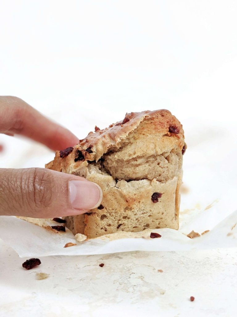 A super quick single serving Air Fryer Protein Muffin with vanilla and unflavored protein powder. This healthy air fryer muffin recipe uses whole wheat pastry flour, and has no sugar or oil either. A perfect base for mix ins like chocolate chips too.