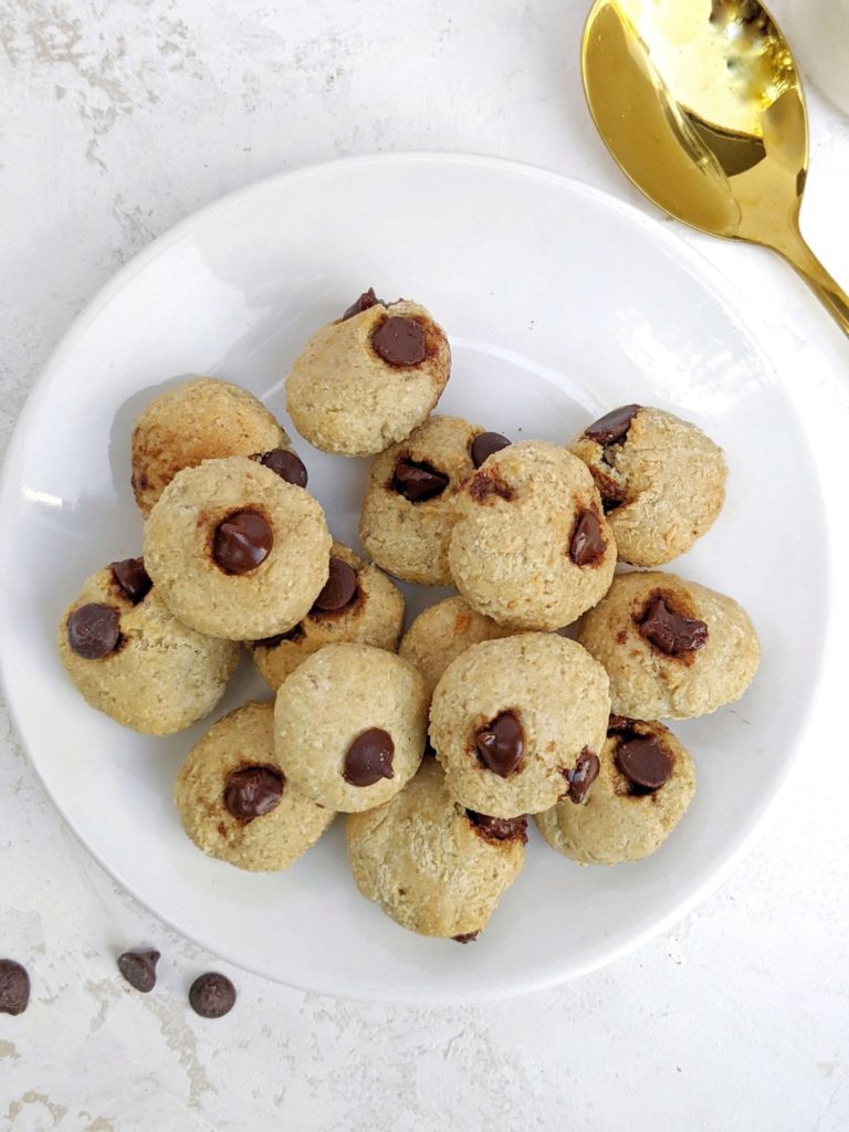 Cute but loaded Cookie Crisp Protein Cereal for a protein packed homemade breakfast cereal alternative. Mini protein cookies cereal is made with protein powder and oat flour, and has a Keto and vegan option too.