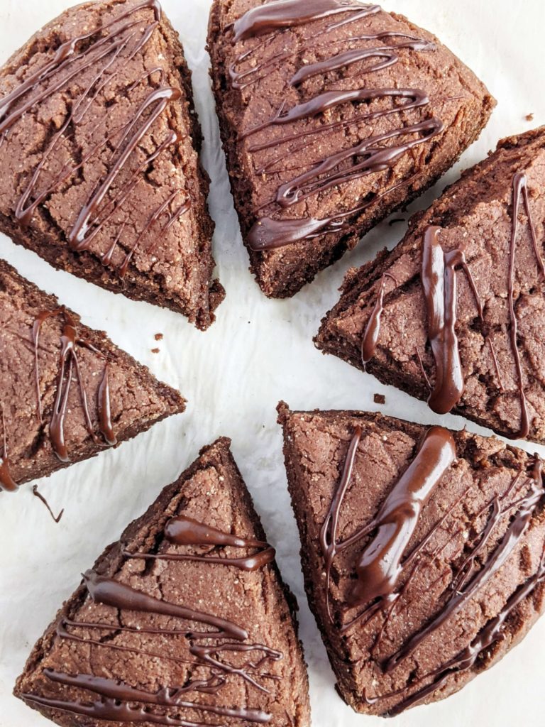 Just amazingly soft Chocolate Protein Scones made with a load of protein powder and actually sugar free! These healthy chocolate scones are protein packed, low calorie, and are pretty much dessert!