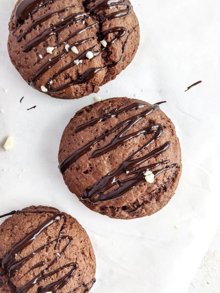 Super rich but easy Chocolate Protein Biscuits with a ton of chocolate and unflavored Quest protein powder and Greek yogurt. These healthy chocolate protein powder biscuits are a great low fat and sugar free treat for breakfast, dessert or post workout.