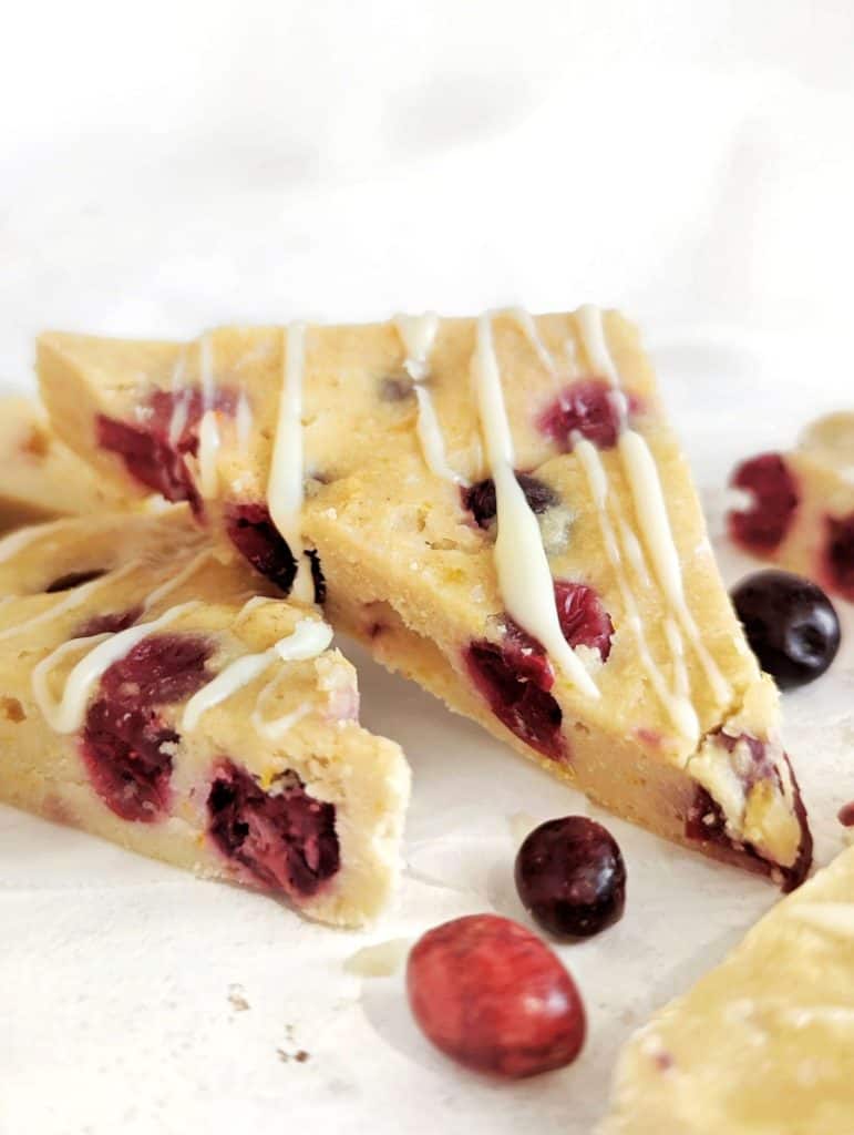 Refreshing Cranberry Orange Protein Bars with fresh cranberries for a healthy snack or post-workout treat! These cranberry energy bars use protein powder and monkfruit and have no added sugars.