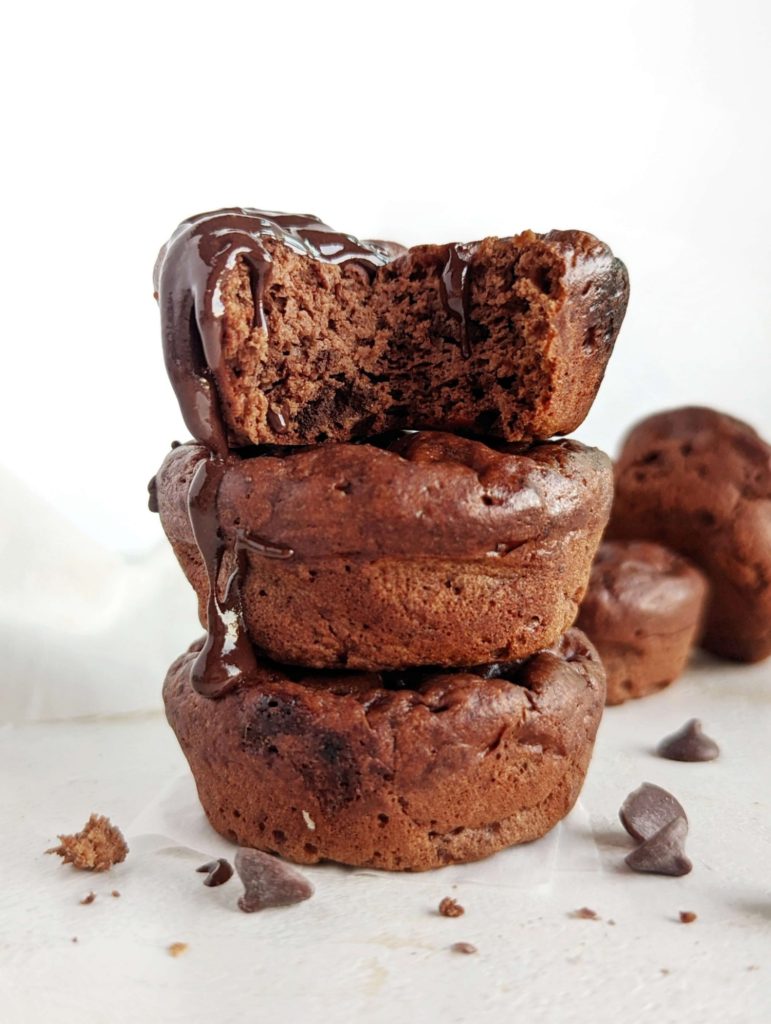 Extra fudgy Protein Brownie Bites that are actually sugar free, butter-free and healthy! These healthy protein brownie bites use protein powder, monkfruit sweetener and a ton of Greek yogurt for a clean indulgent dessert.