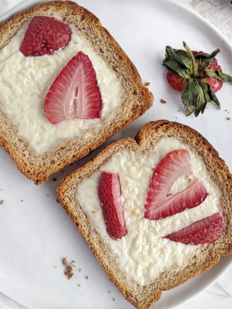 Mind-blowing Protein Custard Toast as a better version of the viral Tiktok custard toast recipe. Healthy custard toast uses protein power, Greek yogurt and egg white for a sugar-free and low fat recipe.