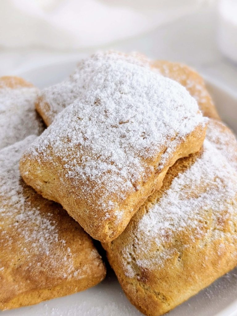 The best high Protein Beignets made in the air fryer! These healthy beignets use protein powder and Greek yogurt and have no sugar and very little butter.