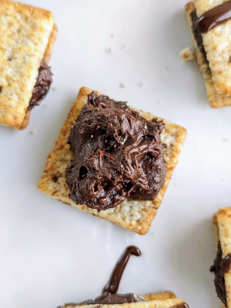 Protein Chocolate Cracker Sandwich is the blend of sweet and salty that you’ve been waiting for! High protein chocolate spread inside wheat thin crackers - an easy, healthy, low sugar snack.