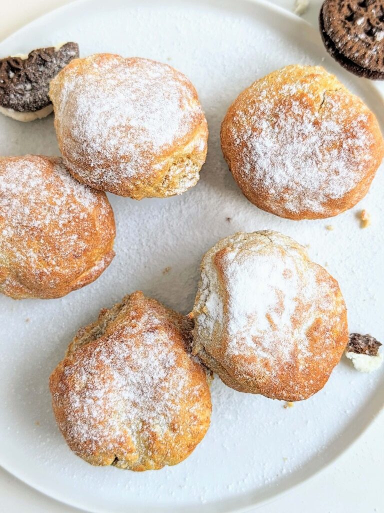 Amazing Healthy Fried Oreos recipe made with protein powder and sugar free Oreos in the air fryer! Protein fried Oreos are easy, tasty and perfect for a snack or post-workout treat.