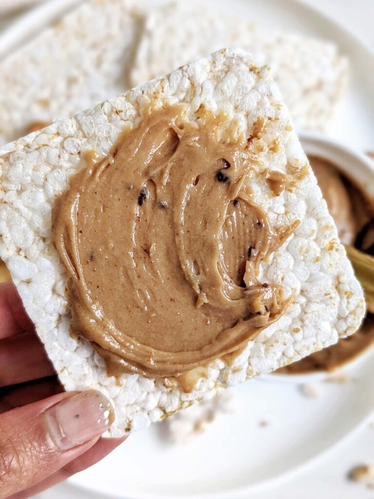 The best Chocolate Chip Cookie Butter recipe made with real chocolate chip cookies, protein powder and peanut butter powder. An easy, healthy, high protein, low sugar and low fat cookie spread.