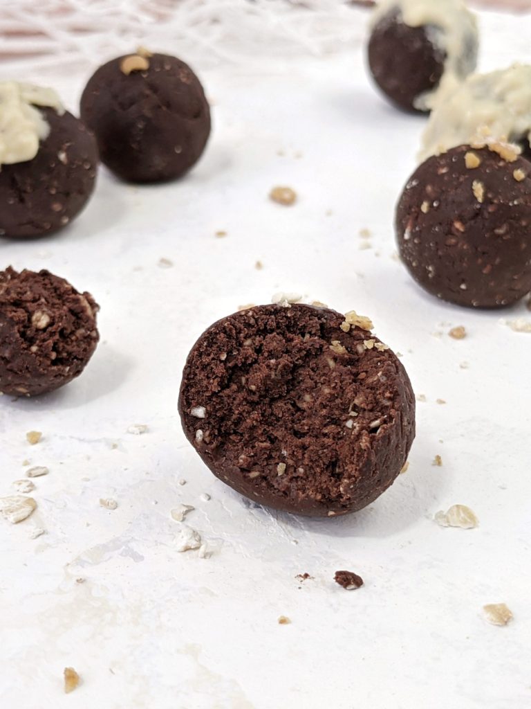 These healthy Chocolate Gingerbread Protein Truffles are sweetened with chocolate protein powder and homemade sugar-free molasses, making them the perfect low carb keto friendly holiday dessert. An easy, no bake recipe that’s gluten-free and Vegan too!