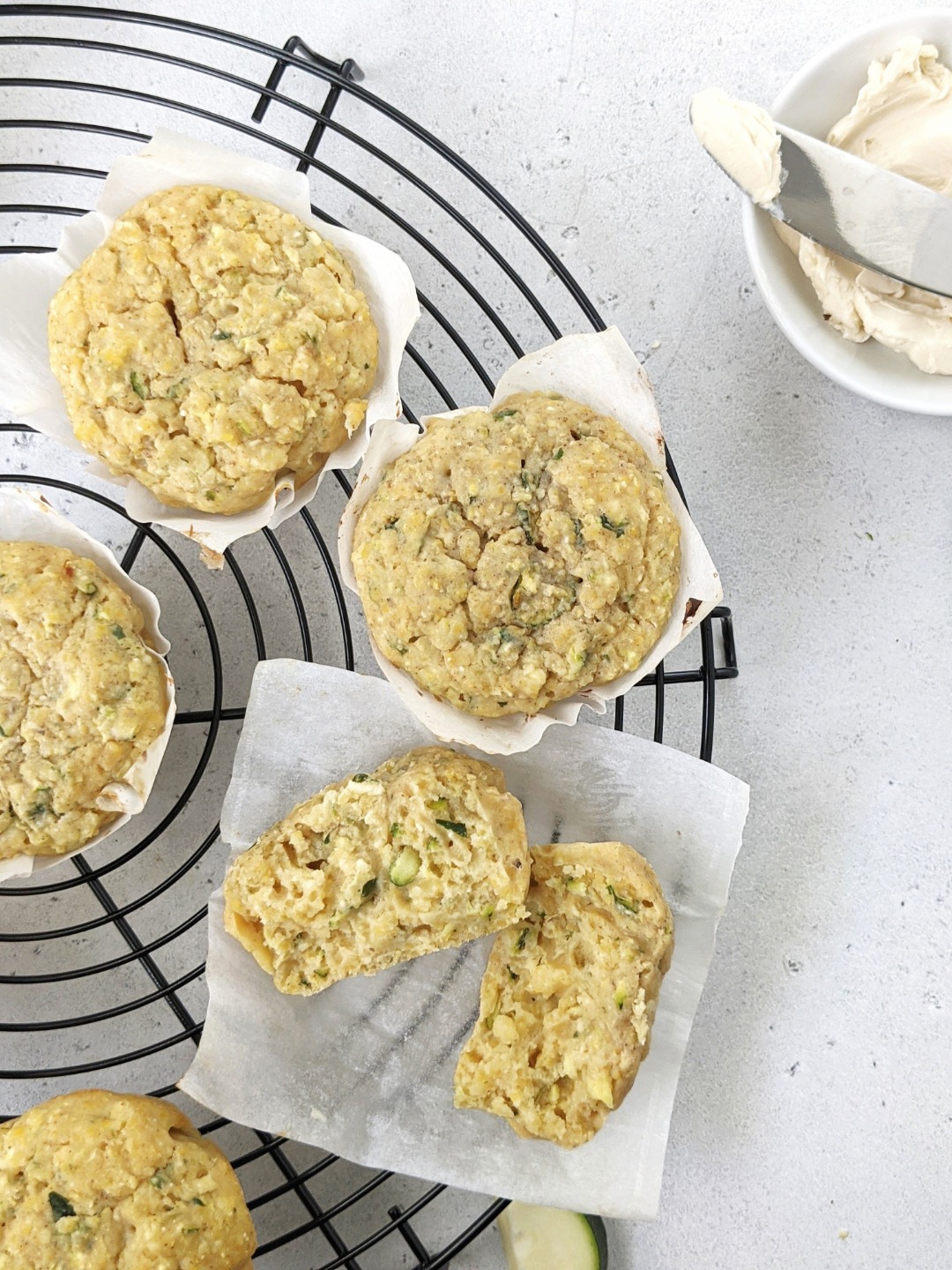 Healthy Whole Wheat Zucchini Cornbread Muffins | Hayl's Kitchen