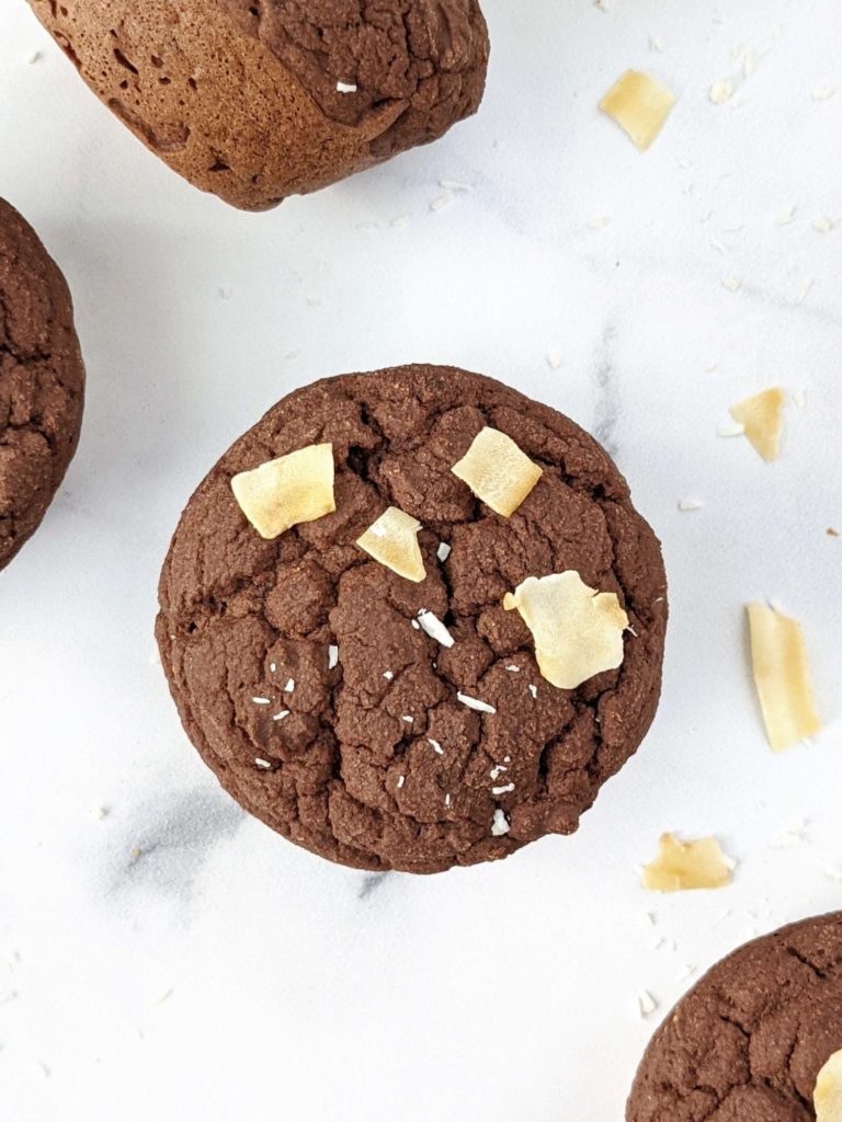 The most amazing Keto Chocolate Protein Muffins made with coconut flour and sweetened with protein powder. With 2.7g net carbs, these easy chocolate protein powder muffins are the perfect low carb high protein muffin recipe!