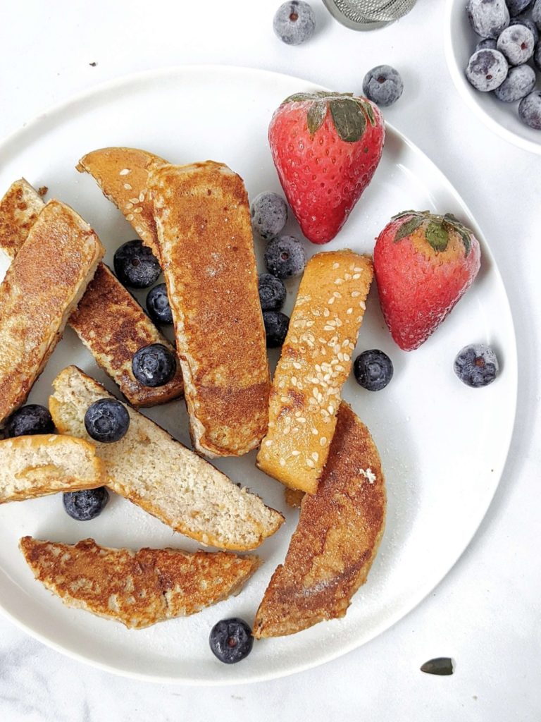 Very amazing and anabolic Protein French French Toast Sticks perfect for a high protein breakfast or post workout. With protein powder, egg whites and a hint of cinnamon, this anabolic french toast recipe might be better than your normal!