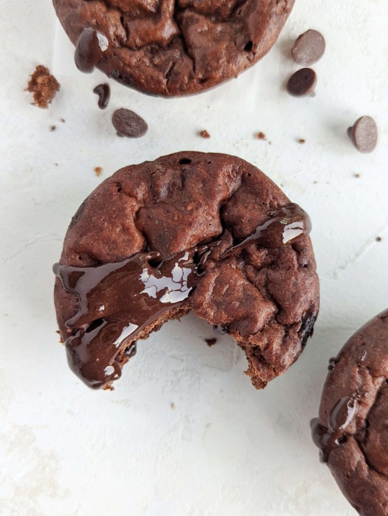 Extra fudgy Protein Brownie Bites that are actually sugar free, butter-free and healthy! These healthy protein brownie bites use protein powder, monkfruit sweetener and a ton of Greek yogurt for a clean indulgent dessert.